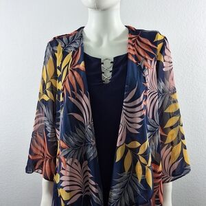 R&K Navy Mini Dress With Floral Cover-Up